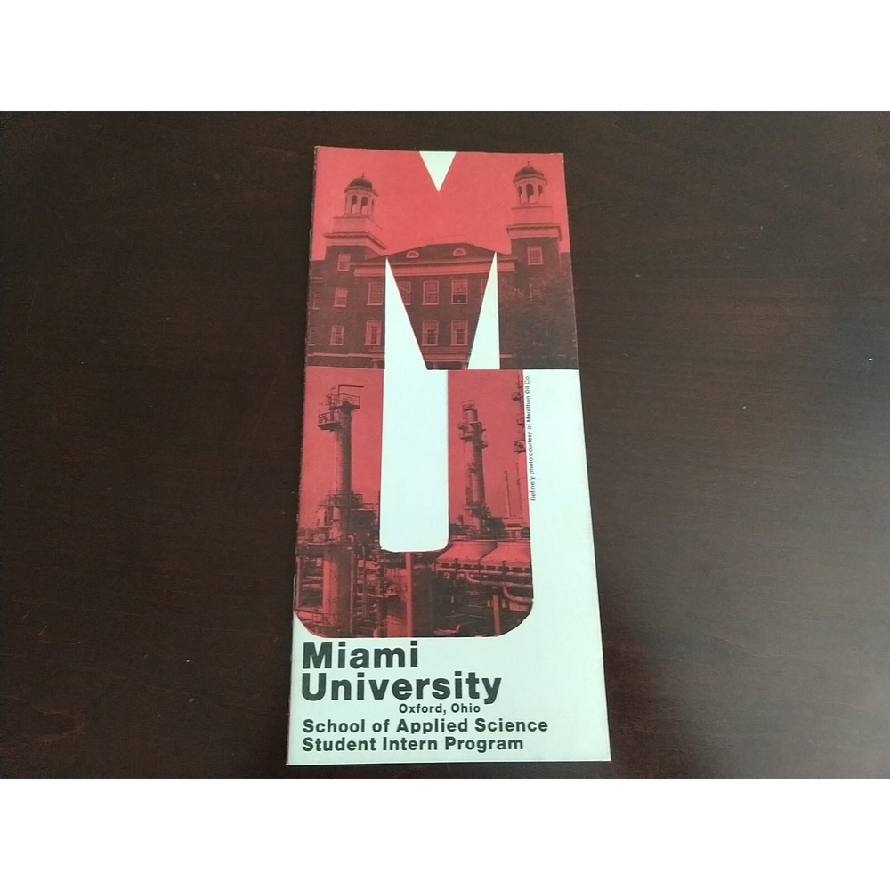 Vintage Miami University Oxford Ohio Class Pamphlet Applied Science Intern